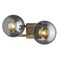 Homeroots 9.25 x 17 x 8.25 in. Lunette 2-Light Aged Brass Sconce 398789 - alternate 1